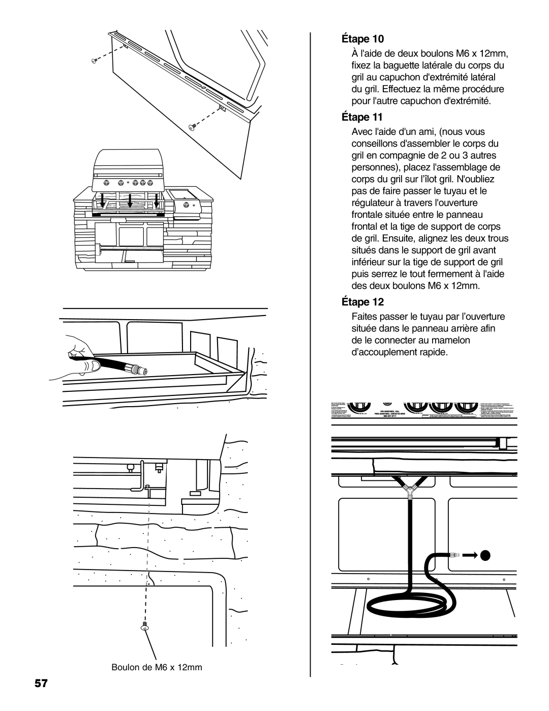 Brinkmann 810-6830-B owner manual Boulon de M6 x 12mm 