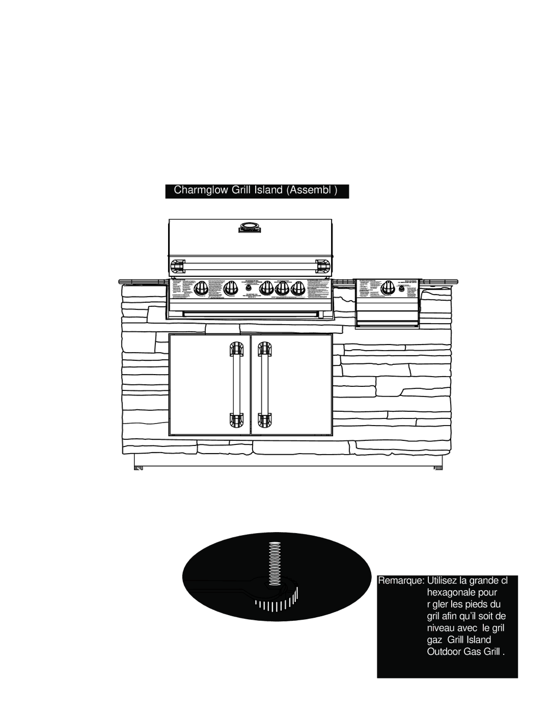 Brinkmann 810-6830-B owner manual Charmglow Grill Island Assemblé 