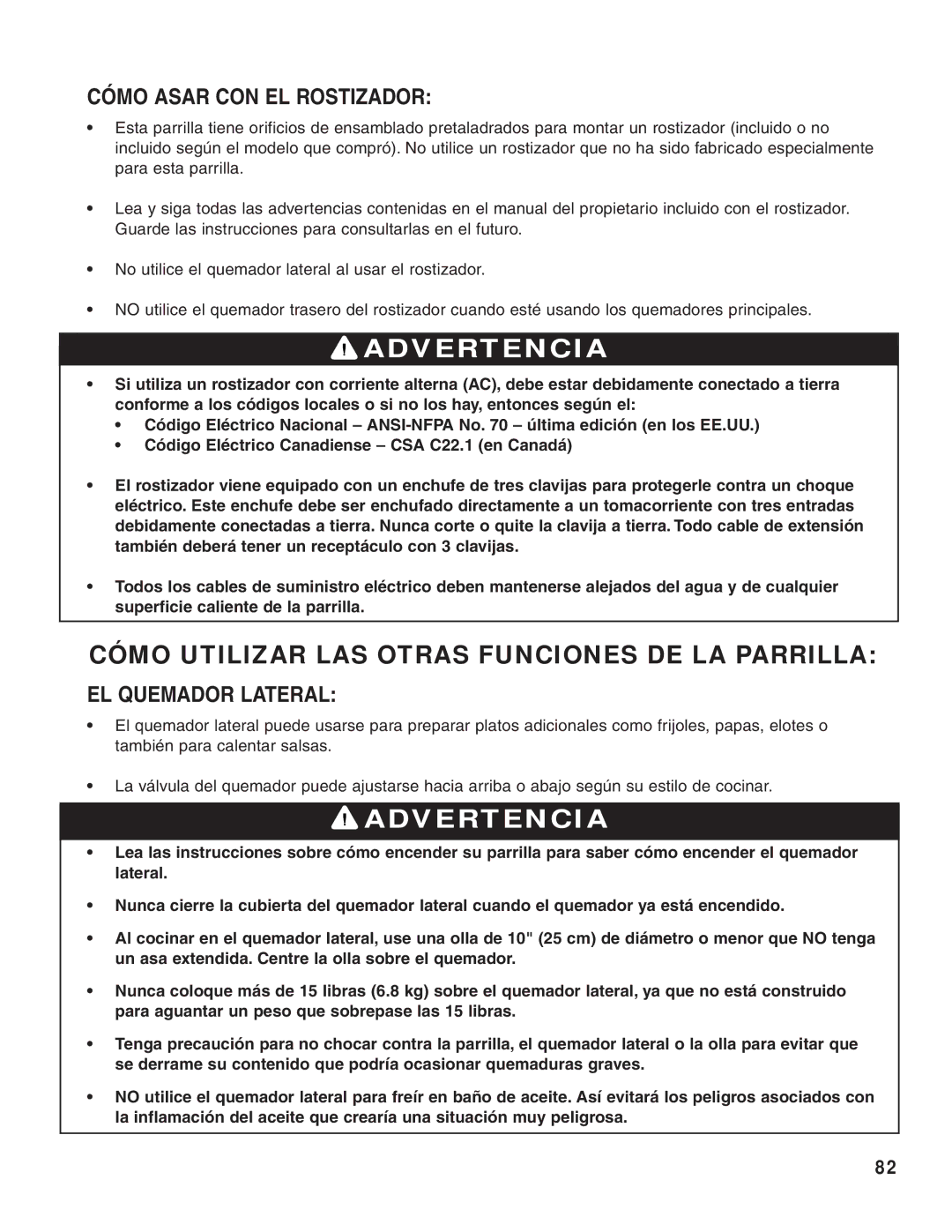 Brinkmann 810-8500-S, 810-8552-S, 810-8640-S, 810-8750-S, 810-8550-S Cómo Asar CON EL Rostizador, EL Quemador Lateral 