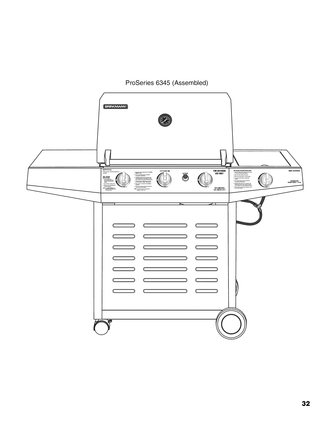 Brinkmann 810.63450 owner manual ProSeries 6345 Assembled 