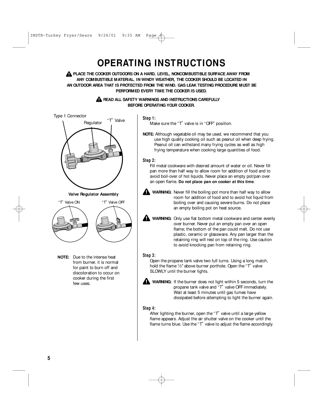 Brinkmann 812-3325-7 owner manual Operating Instructions 