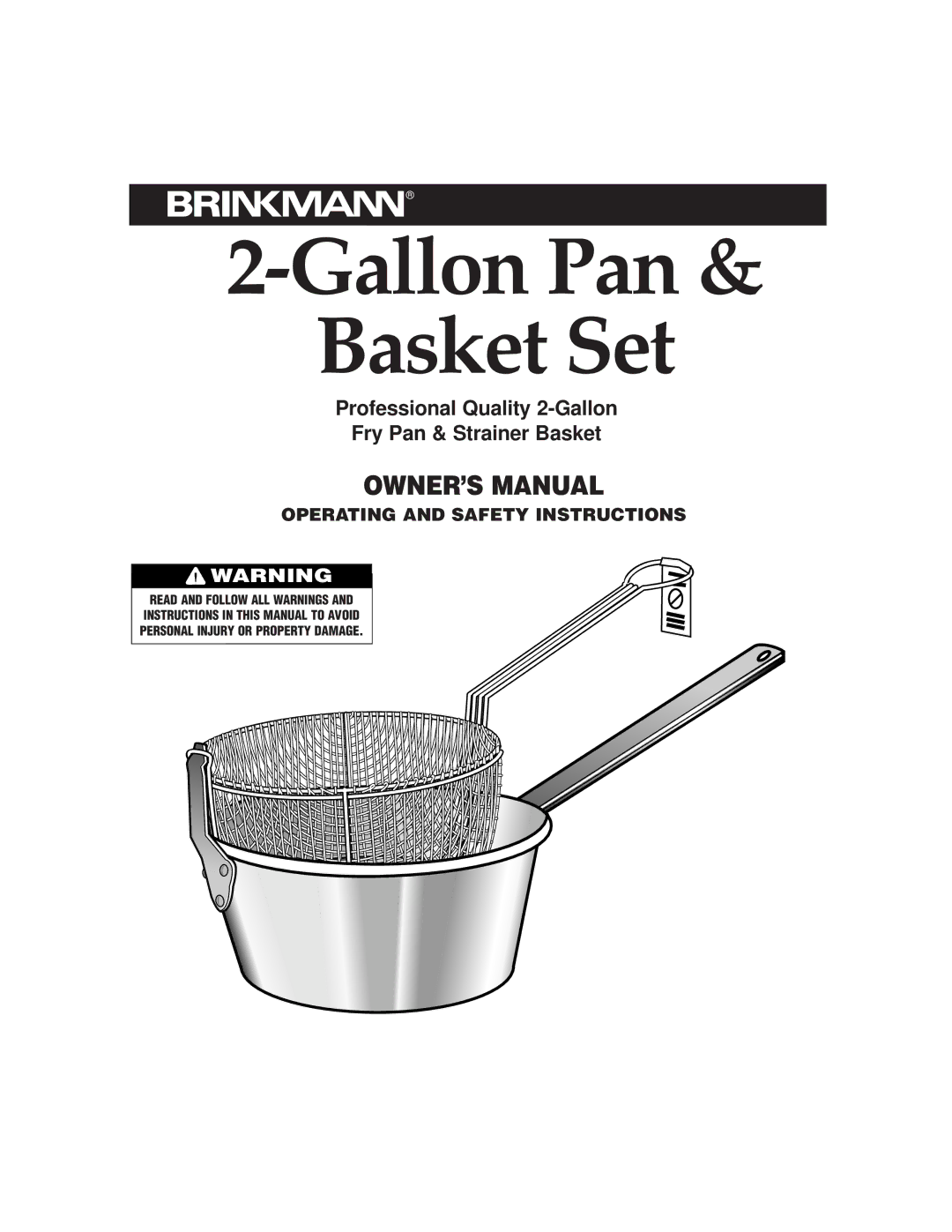 Brinkmann 815-3610-0 owner manual Gallon Pan Basket Set 