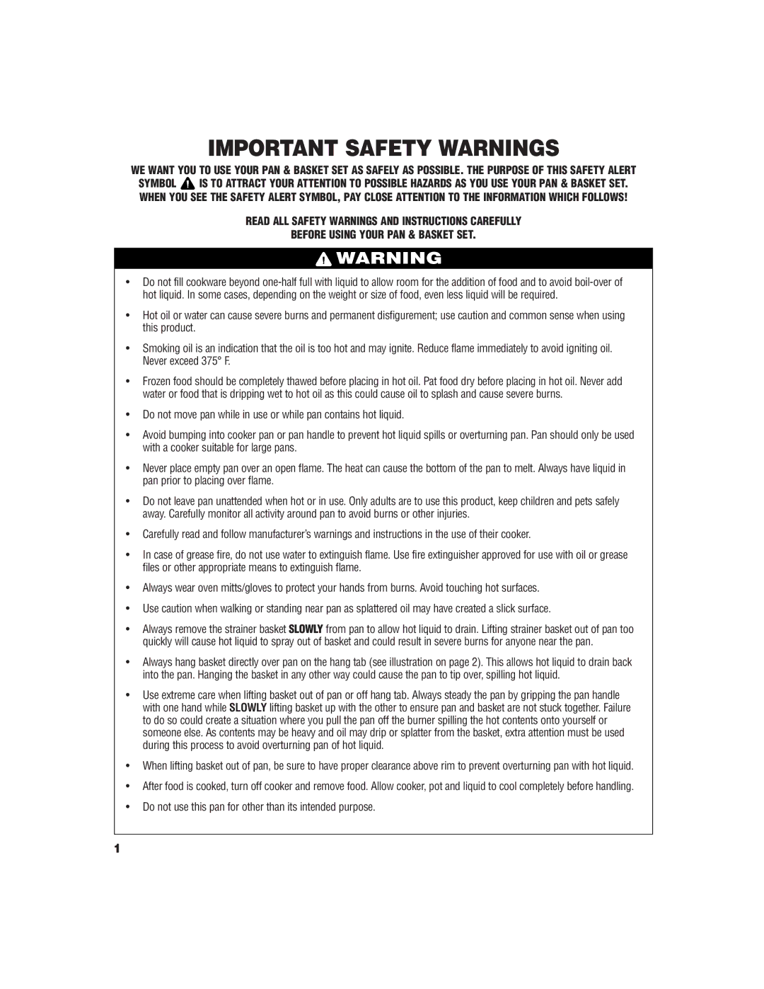 Brinkmann 815-3610-0 owner manual Important Safety Warnings 