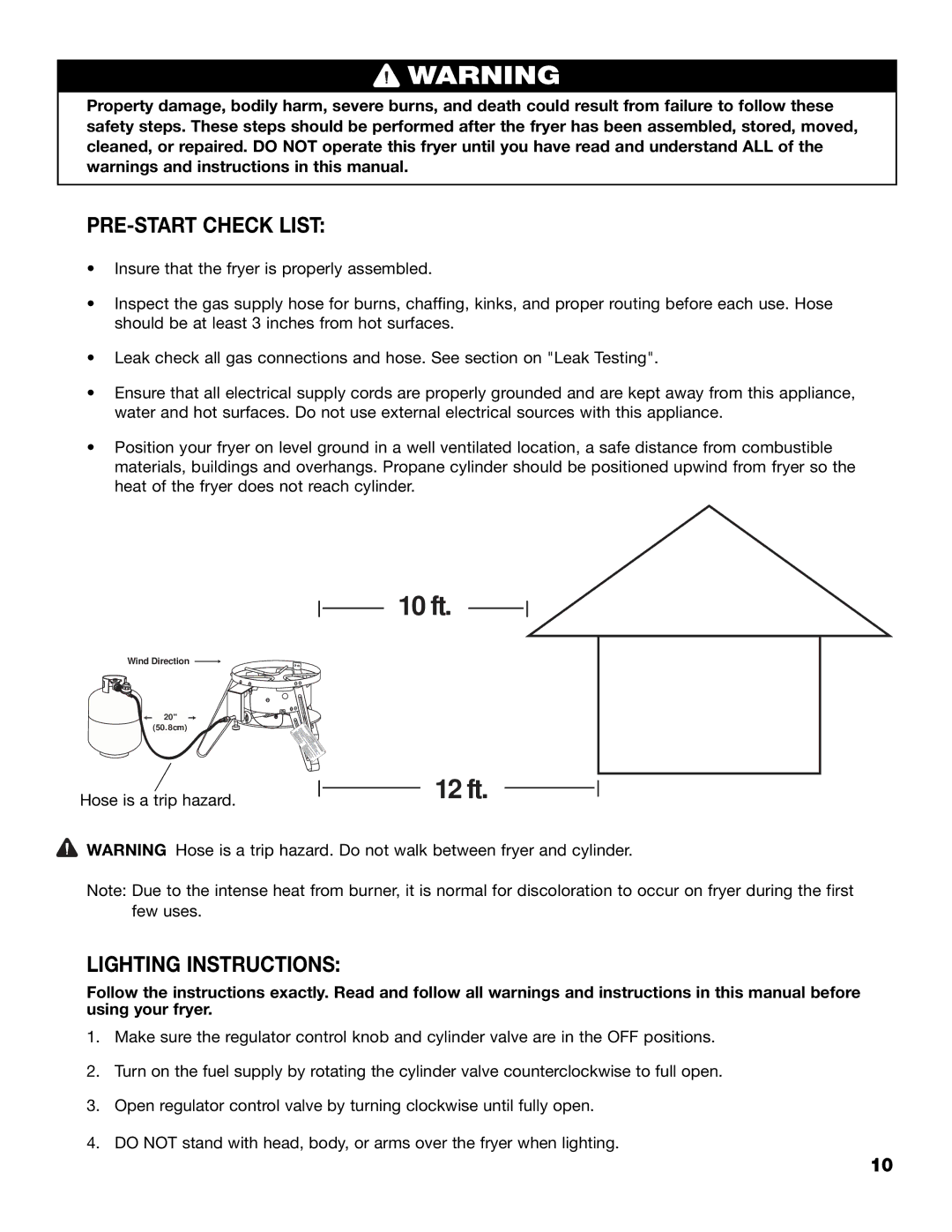 Brinkmann 815-4001-S owner manual PRE-START Check List, Lighting Instructions 