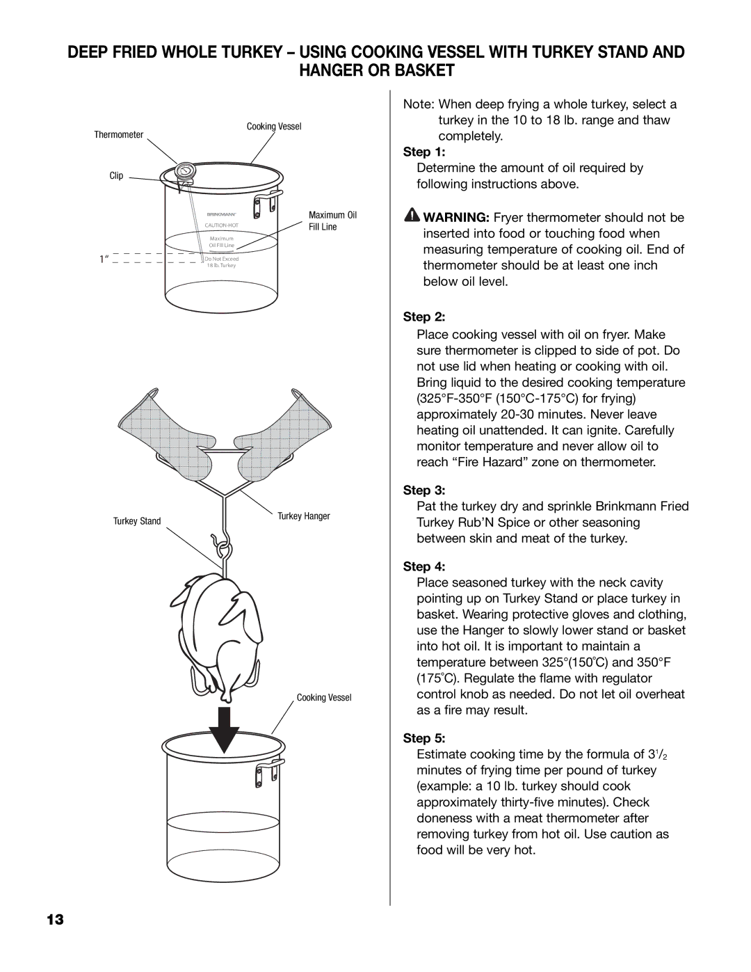 Brinkmann 815-4001-S owner manual Hanger or Basket 