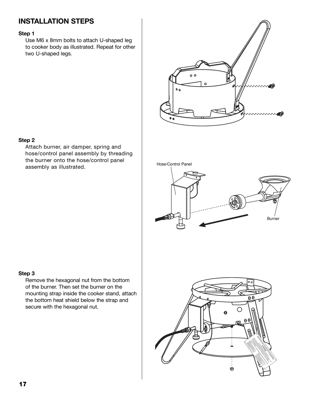 Brinkmann 815-4001-S owner manual Installation Steps 