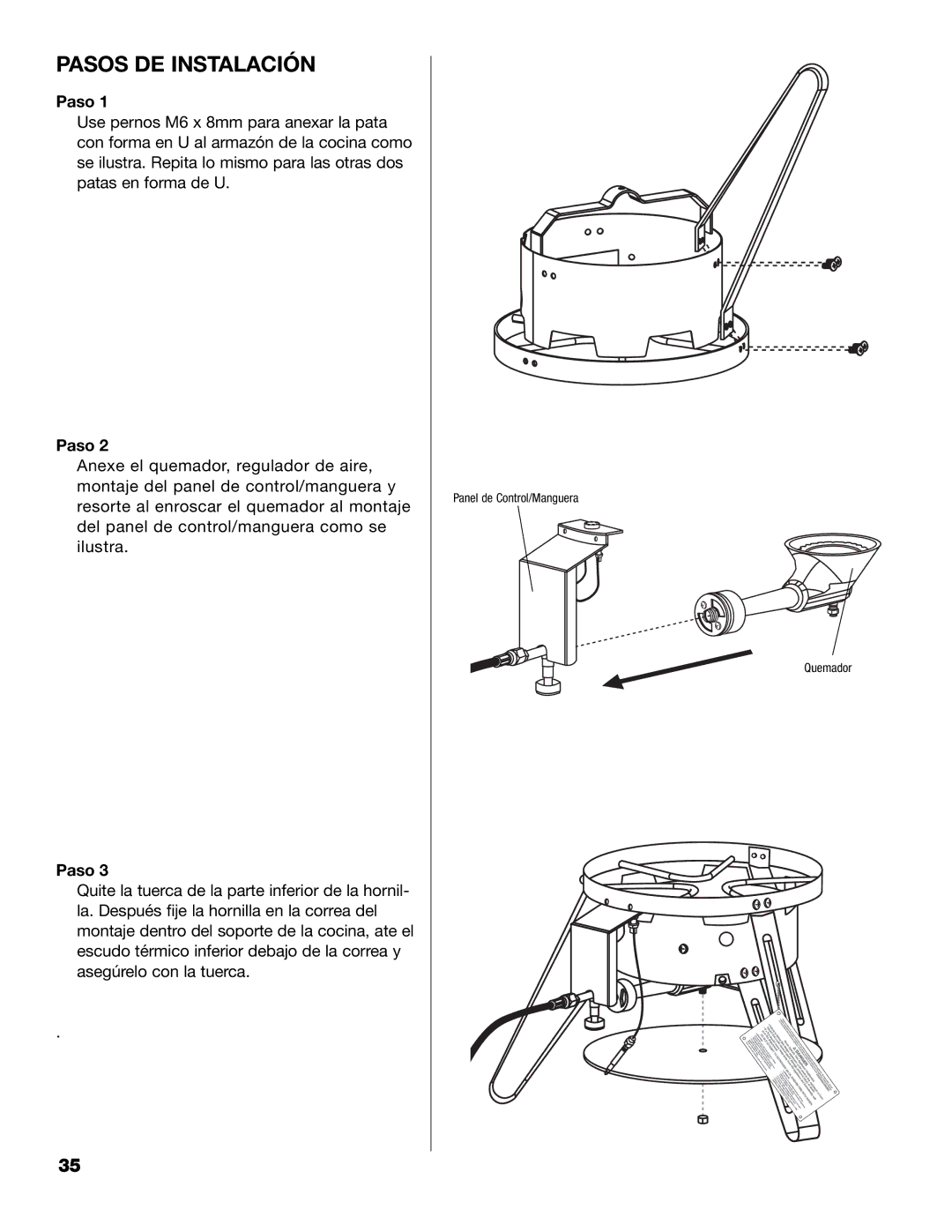 Brinkmann 815-4001-S owner manual Pasos DE Instalación 