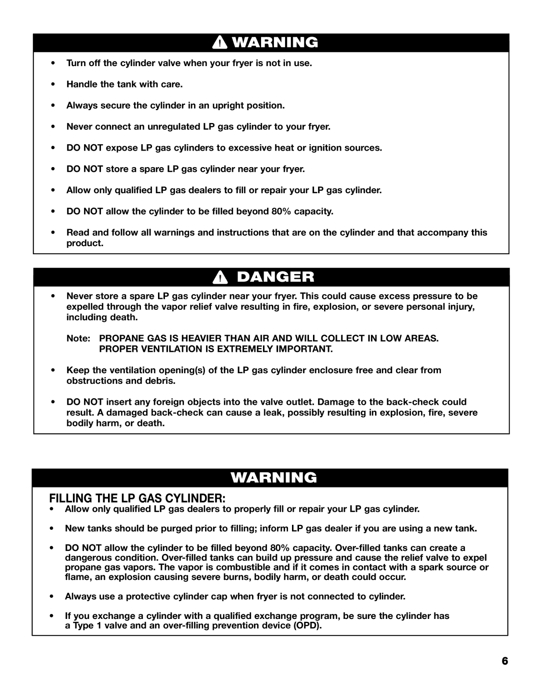 Brinkmann 815-4001-S owner manual Filling the LP GAS Cylinder 