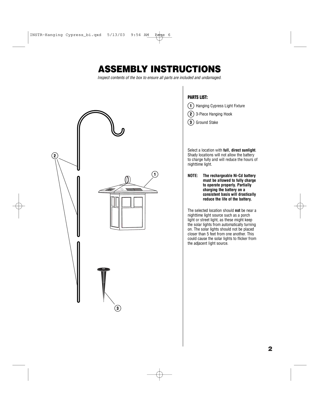 Brinkmann 822-1506-B owner manual Assembly Instructions, Parts List 