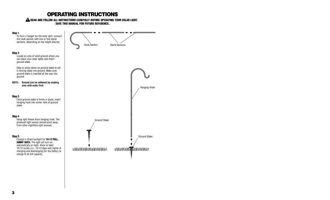 Brinkmann 822-B504-2 owner manual Operating Instructions, Hook Section 