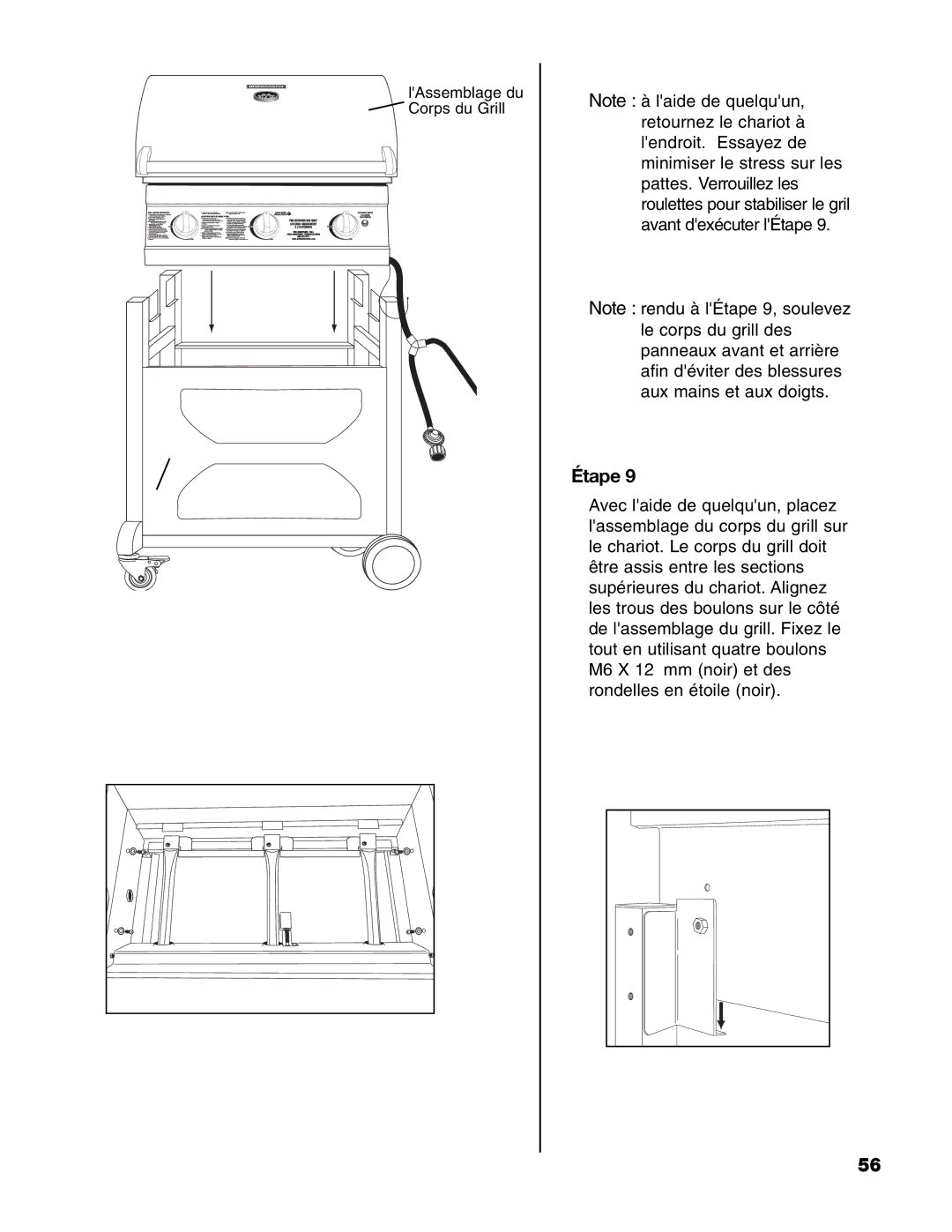 Brinkmann 8300 owner manual LAssemblage du Corps du Grill 