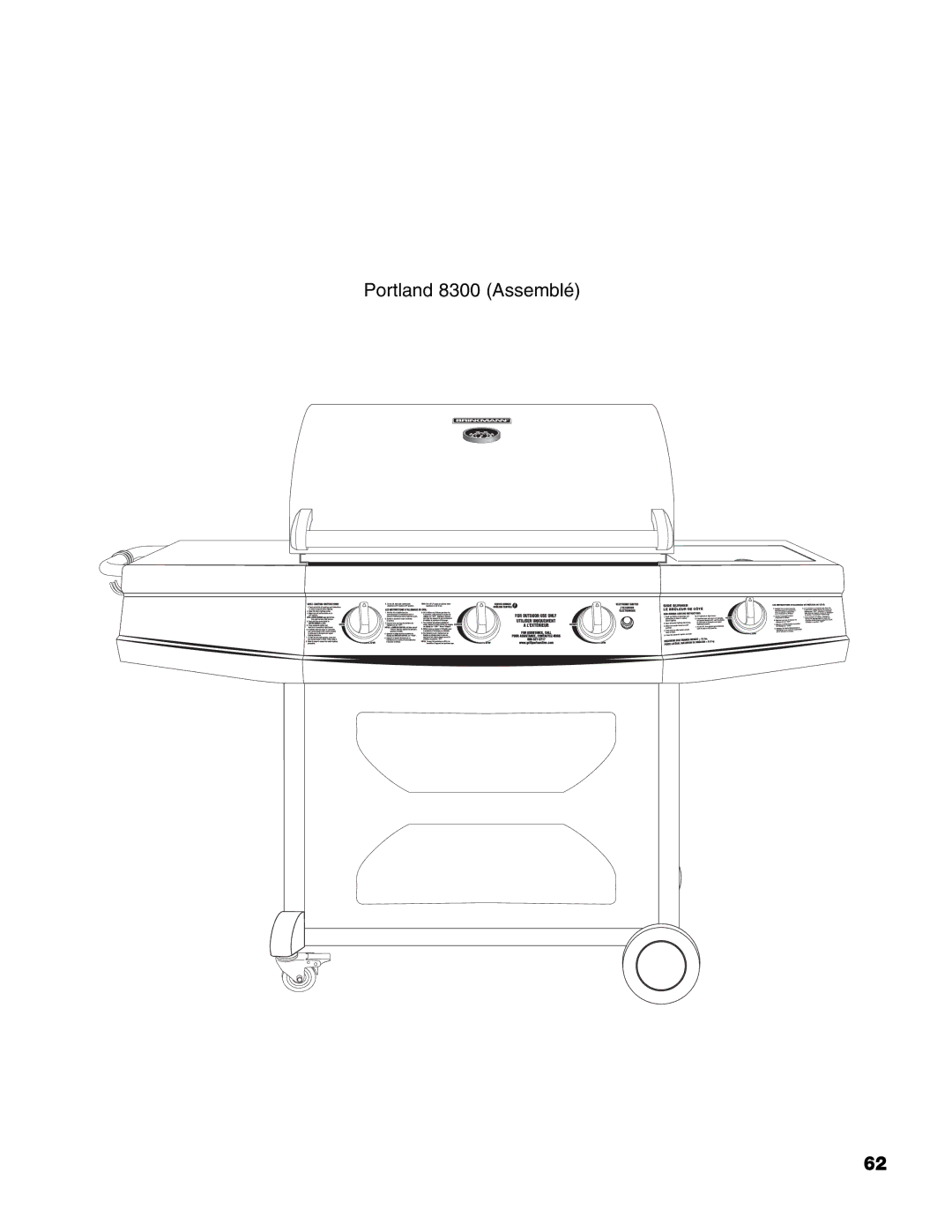 Brinkmann owner manual Portland 8300 Assemblé 