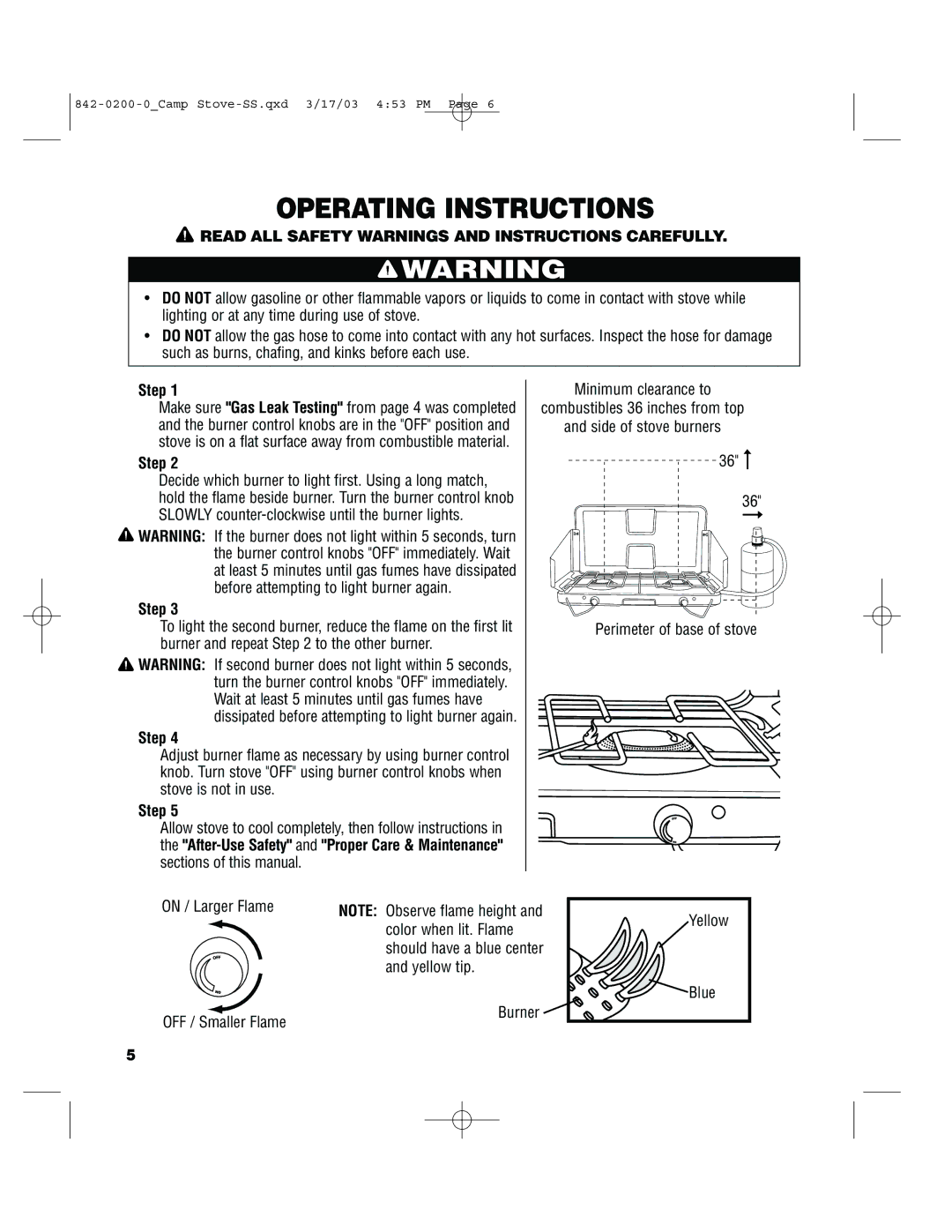 Brinkmann 842-0200-0 owner manual Operating Instructions, Read ALL Safety Warnings and Instructions Carefully 