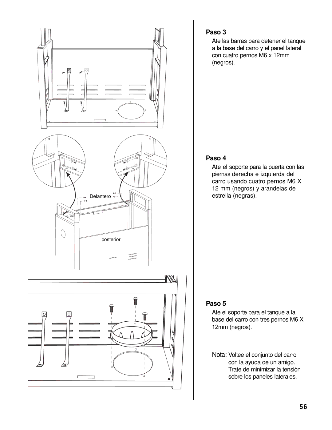 Brinkmann 8445 owner manual Delantero Posterior 