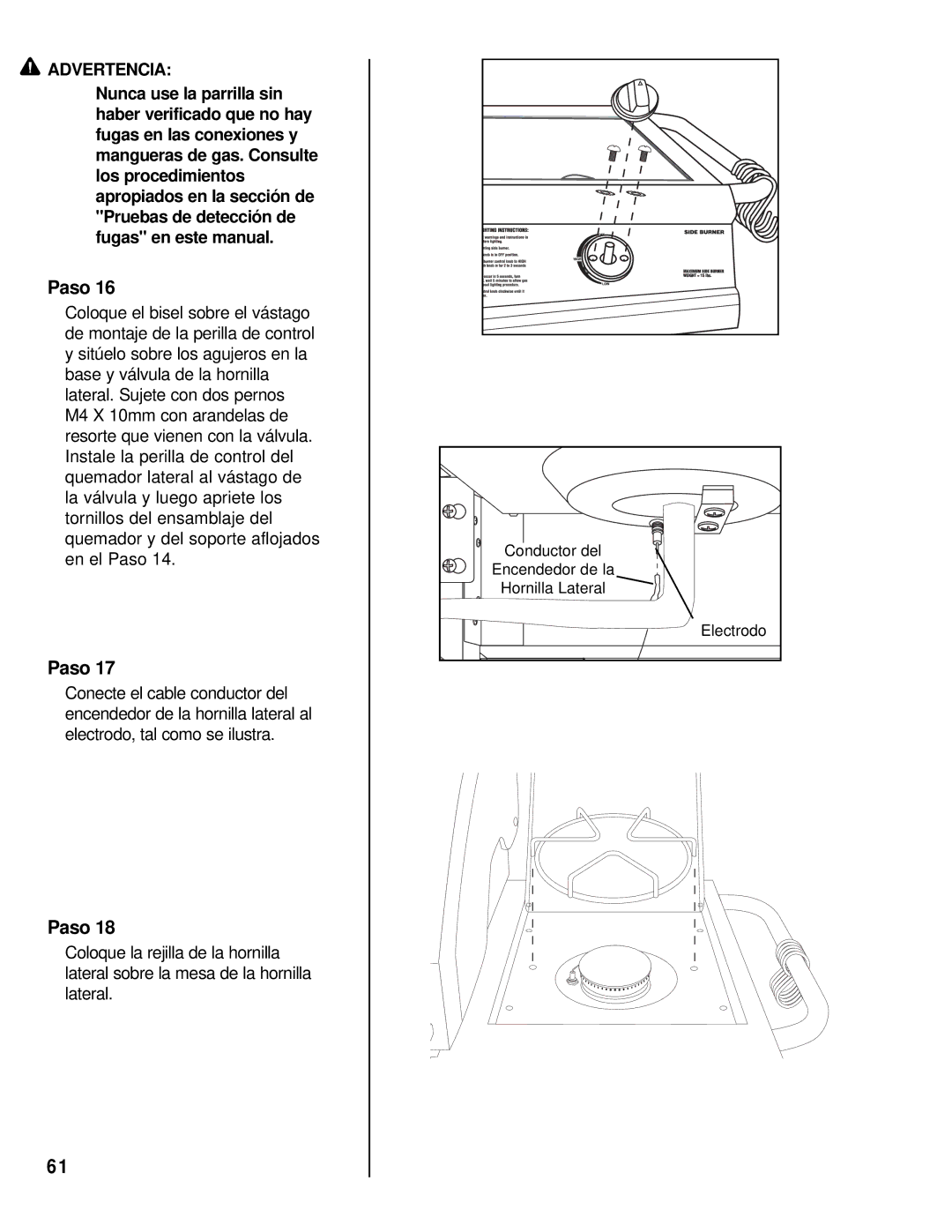 Brinkmann 8445 owner manual Advertencia 