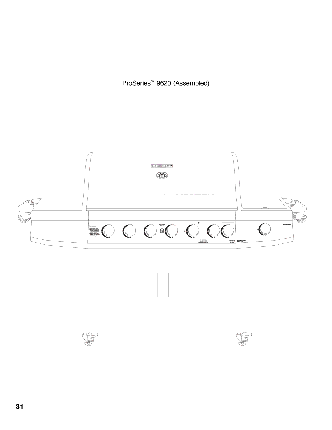 Brinkmann owner manual ProSeries 9620 Assembled 