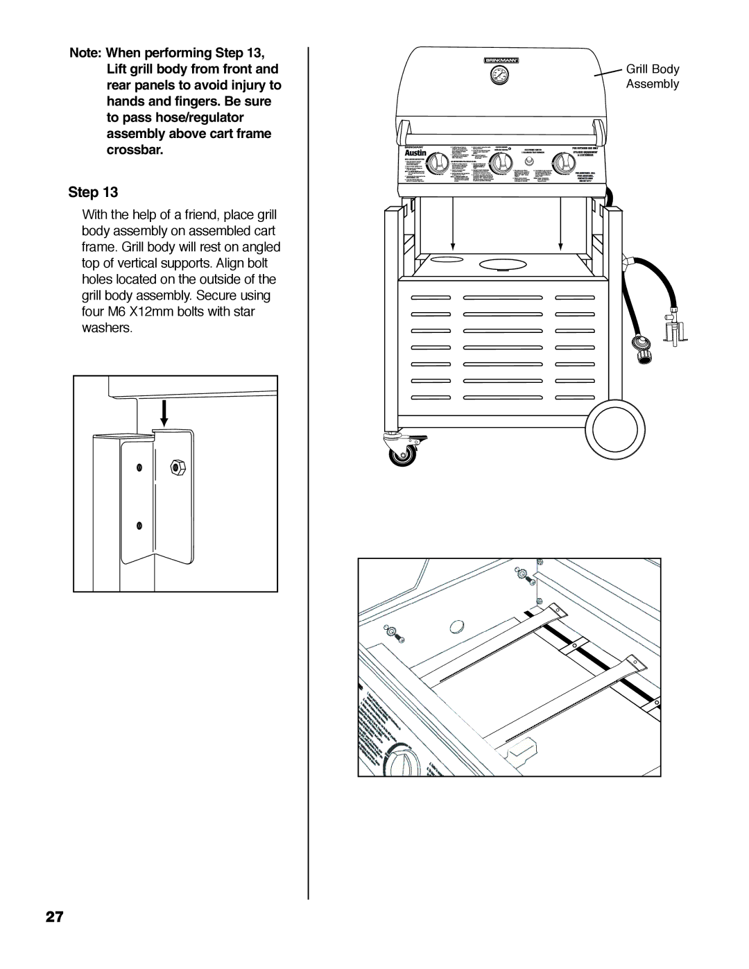 Brinkmann Austin owner manual Grill Body Assembly 