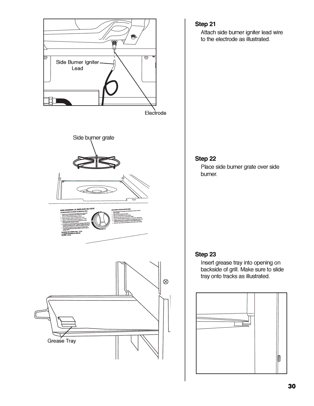 Brinkmann Austin owner manual Side burner grate 