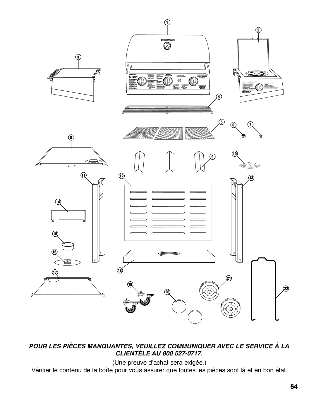 Brinkmann Austin owner manual Clientèle AU 800 