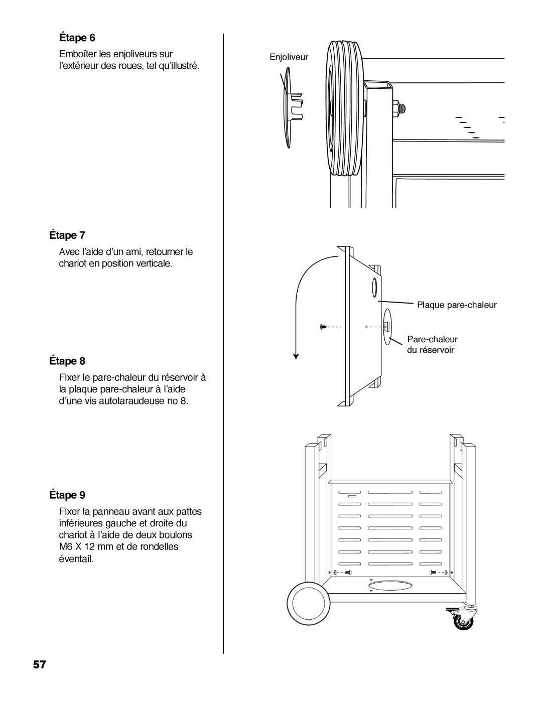 Brinkmann Austin owner manual Enjoliveur Plaque pare-chaleur Pare-chaleur du réservoir 