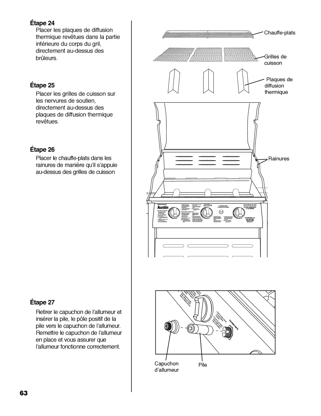 Brinkmann Austin owner manual Chauffe-plats 