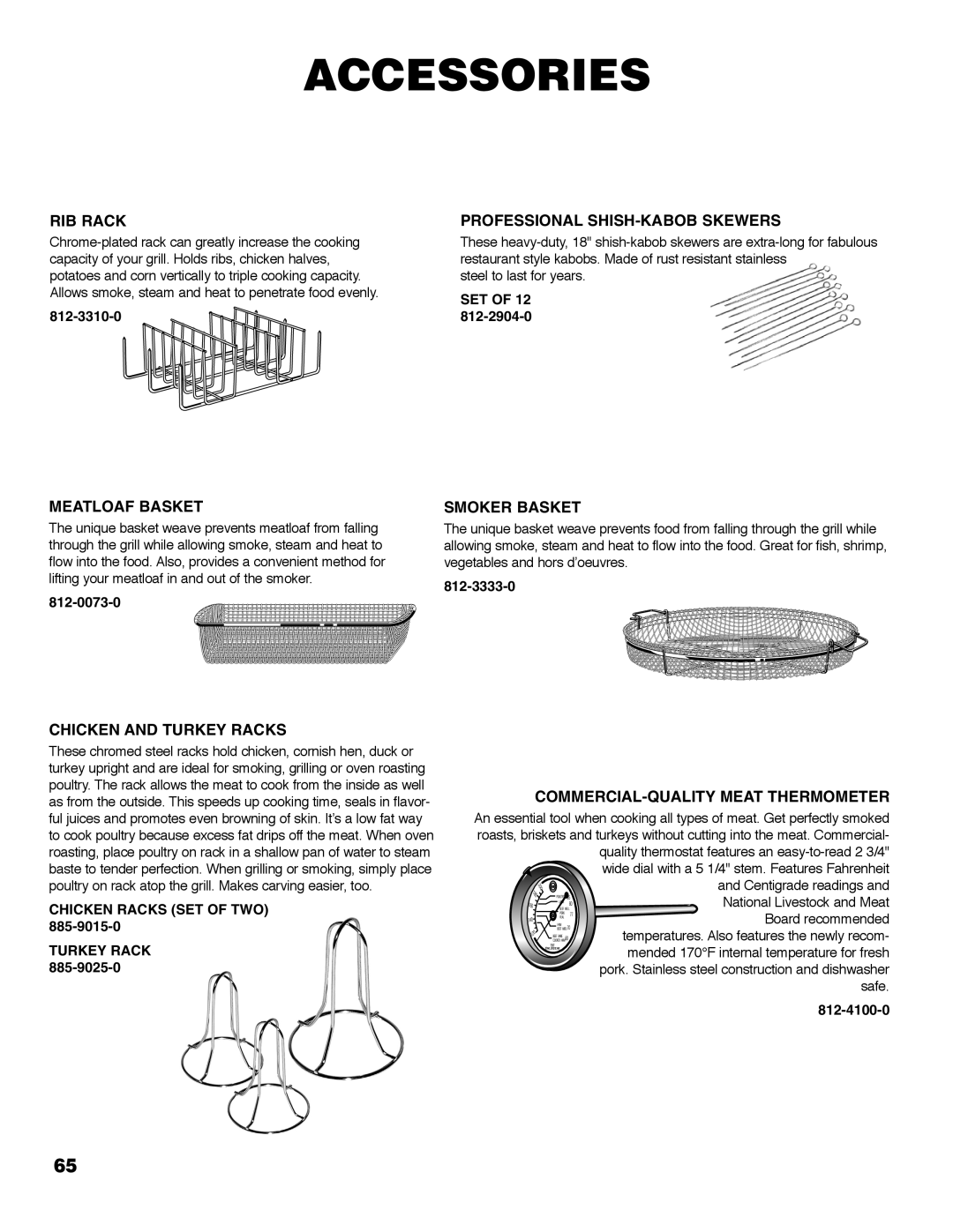 Brinkmann Austin owner manual Accessories 