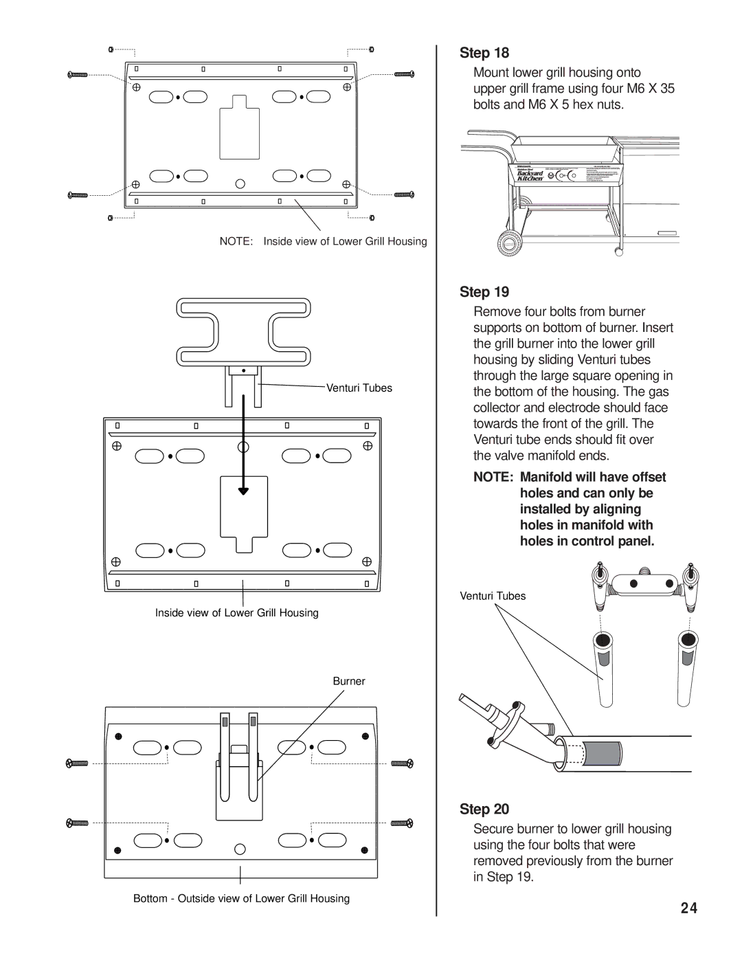 Brinkmann Backyard Kitchen owner manual Venturi Tubes 