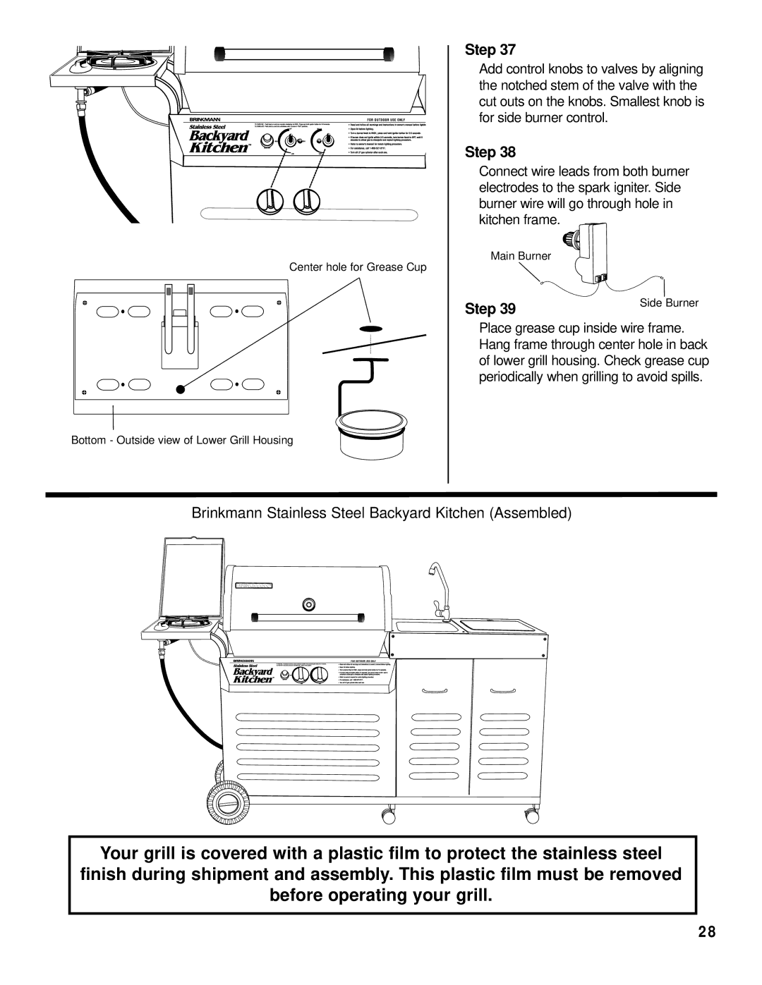 Brinkmann owner manual Brinkmann Stainless Steel Backyard Kitchen Assembled 