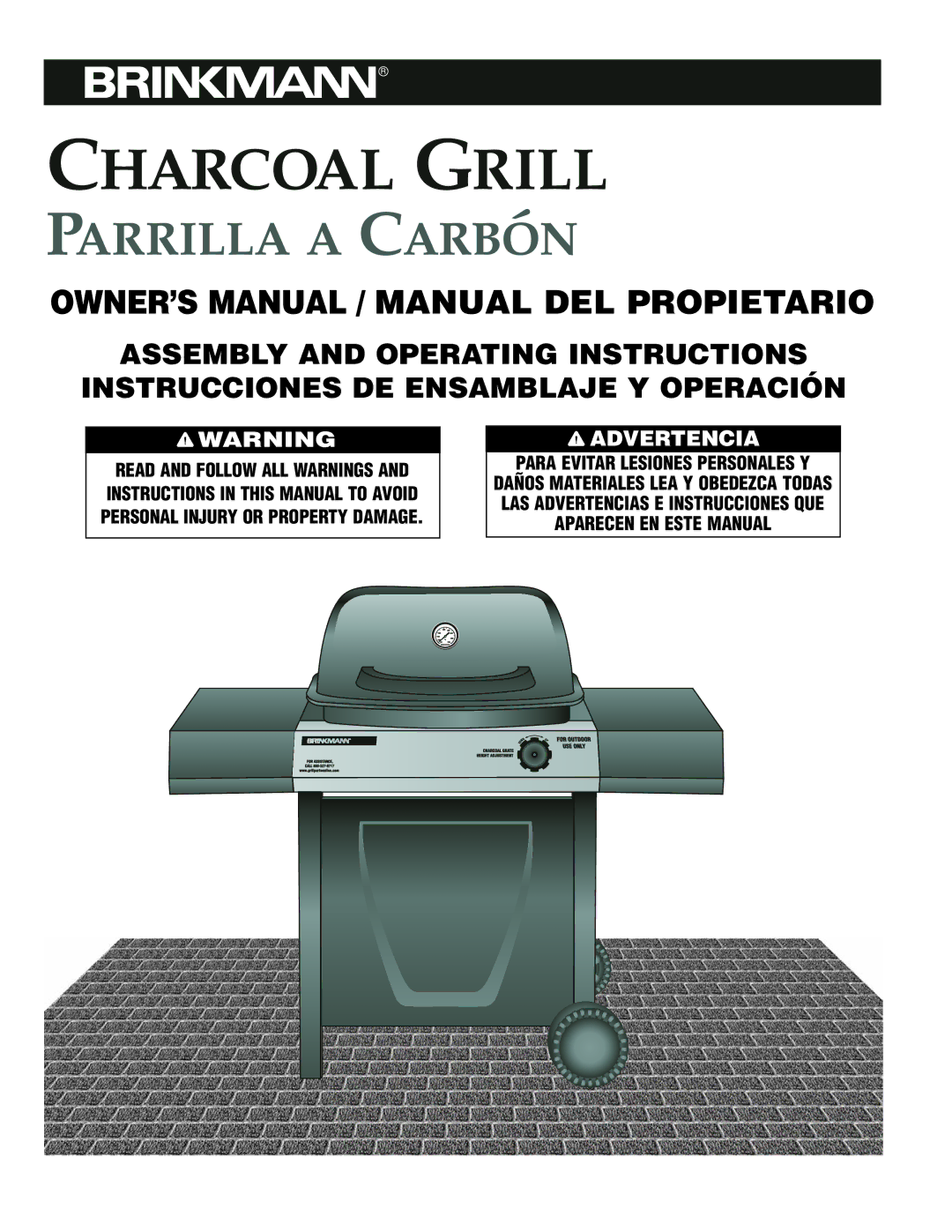 Brinkmann Charcoal Grill owner manual Advertencia, Para Evitar Lesiones Personales Y 