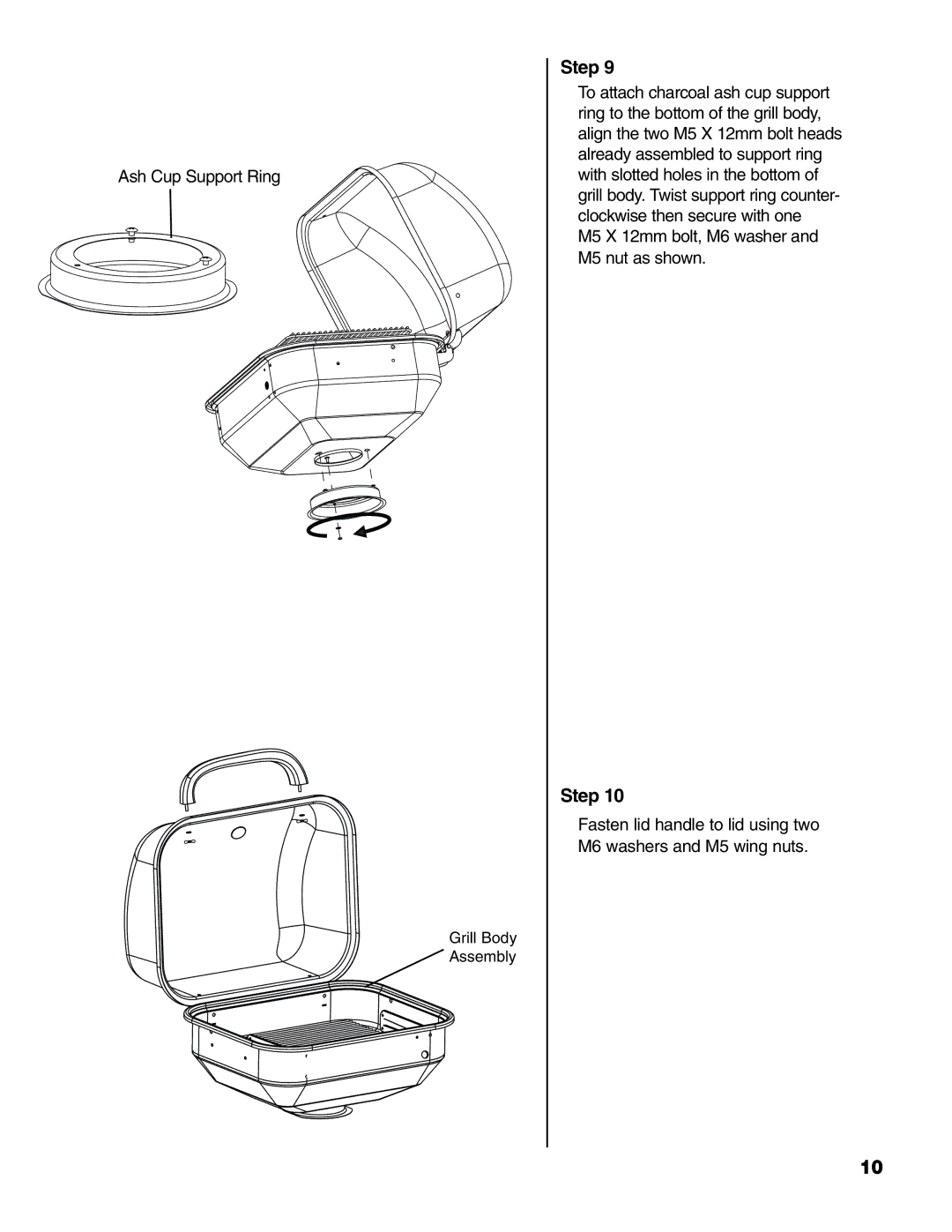 Brinkmann Charcoal Grill owner manual Ash Cup Support Ring 