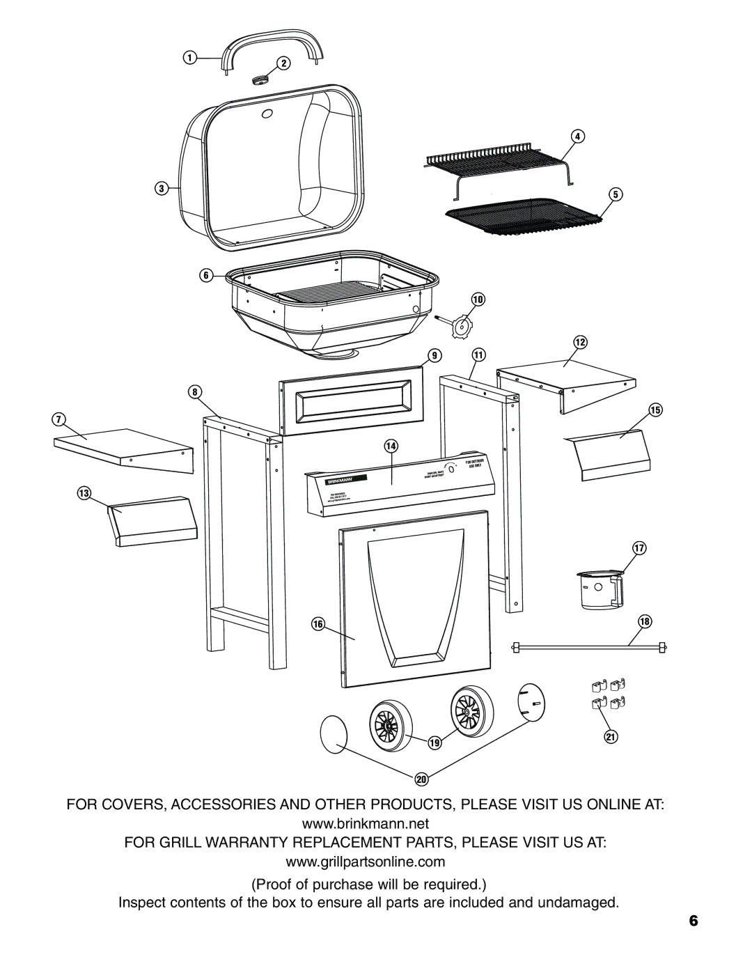 Brinkmann Charcoal Grill owner manual For Outdoor USE only 