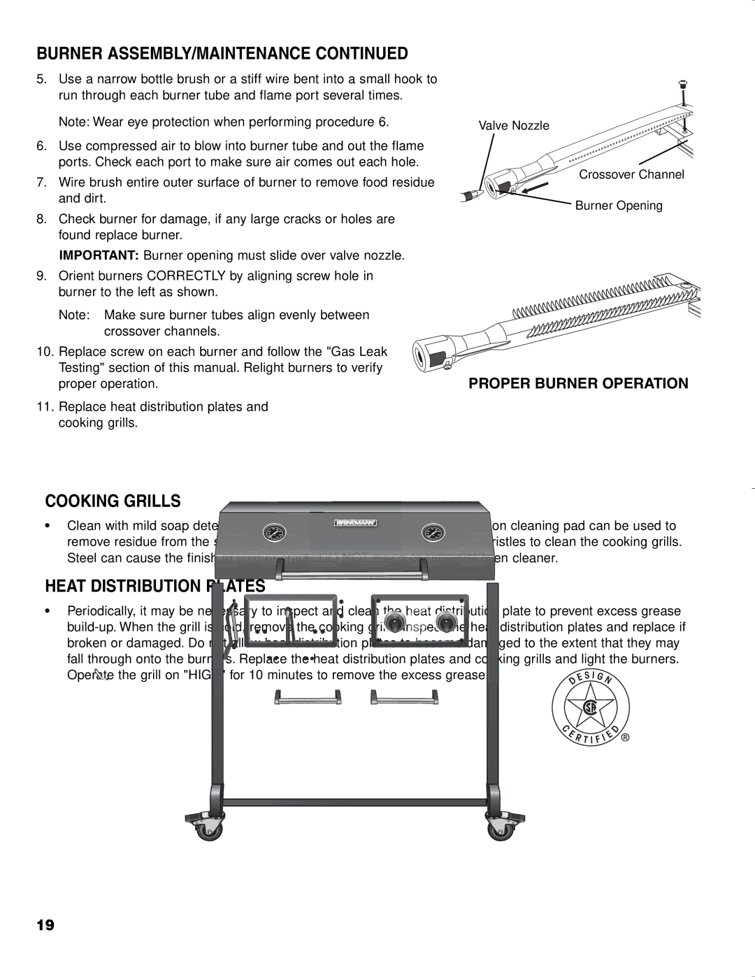 Brinkmann CHARCOAL SMOKER CHARCOAL GRILL owner manual Cooking Grills, Heat Distribution Plates 