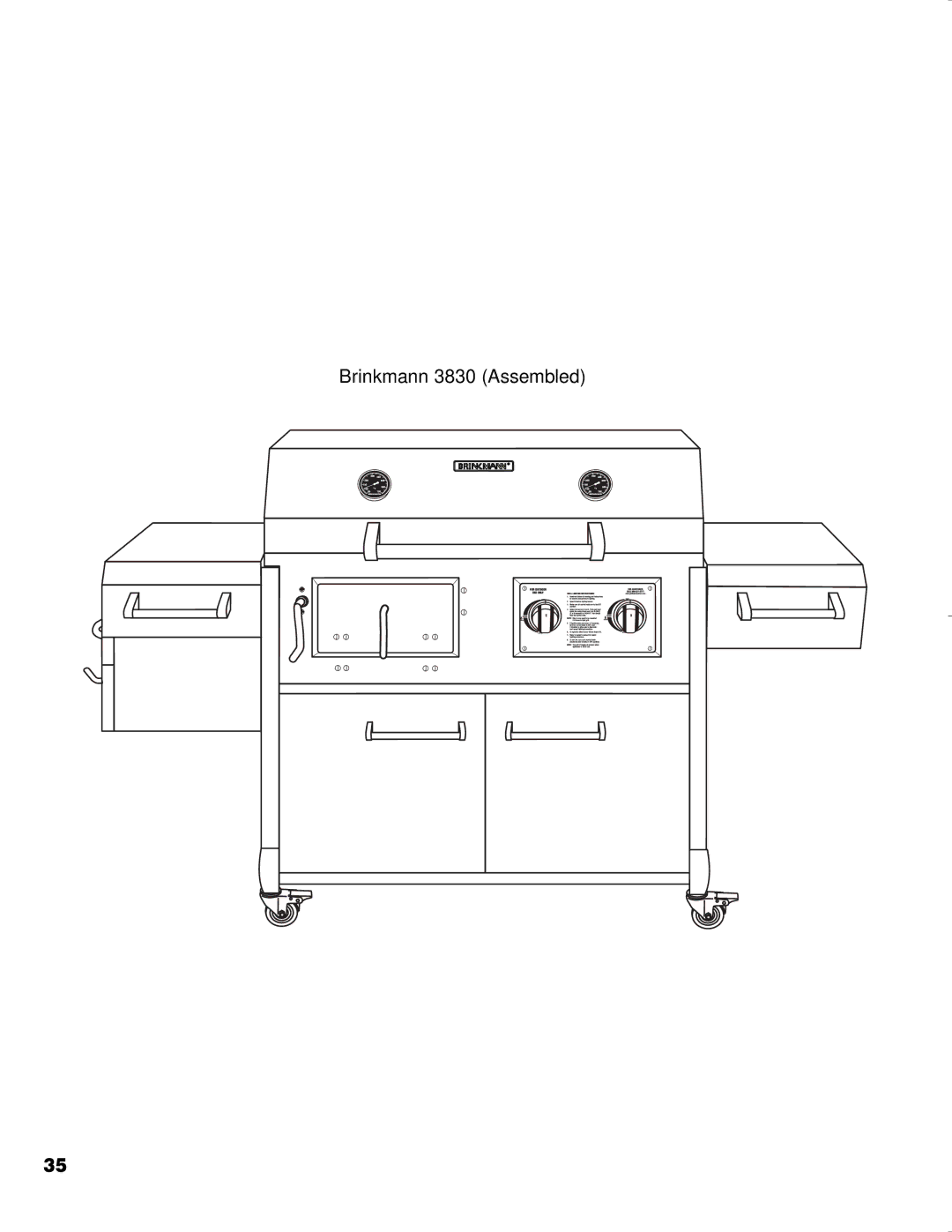 Brinkmann CHARCOAL SMOKER CHARCOAL GRILL owner manual Brinkmann 3830 Assembled 