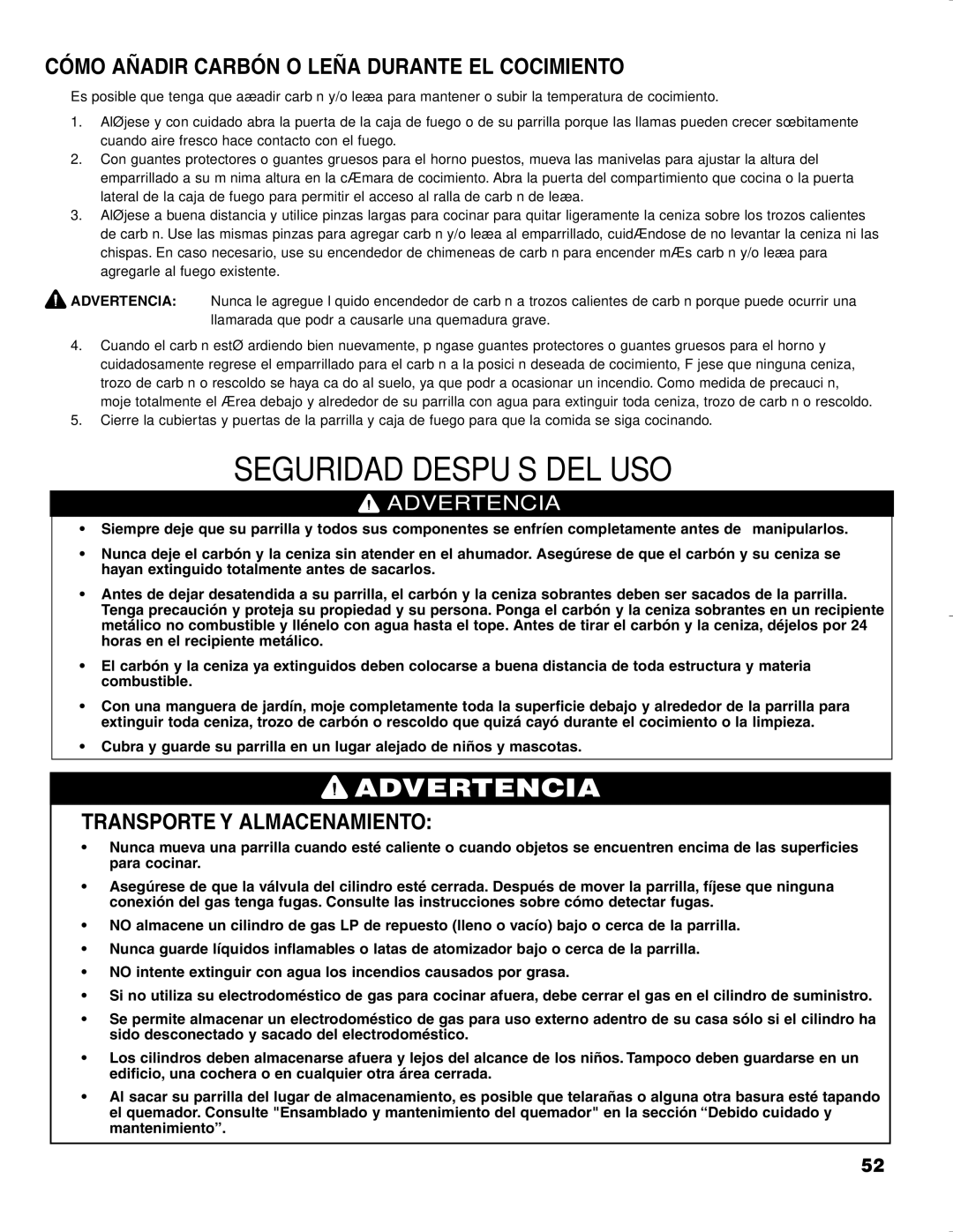 Brinkmann CHARCOAL SMOKER CHARCOAL GRILL Cómo Añadir Carbón O Leña Durante EL Cocimiento, Transporte Y Almacenamiento 