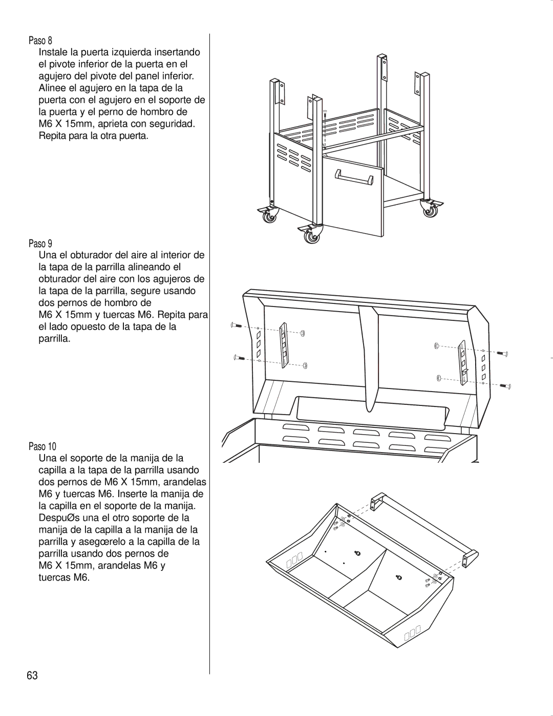 Brinkmann CHARCOAL SMOKER CHARCOAL GRILL owner manual M6 X 15mm, arandelas M6 y tuercas M6 