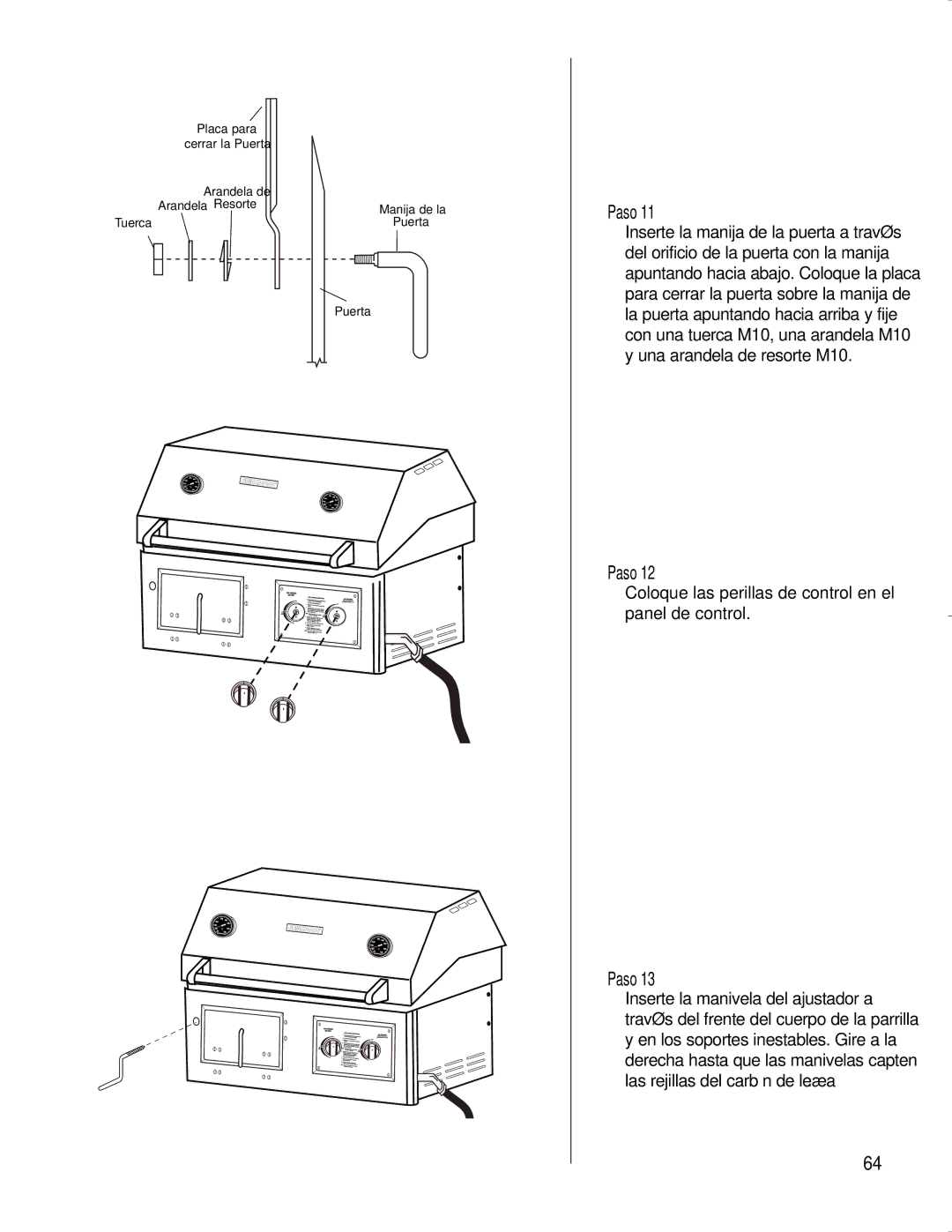 Brinkmann CHARCOAL SMOKER CHARCOAL GRILL owner manual Coloque las perillas de control en el panel de control 