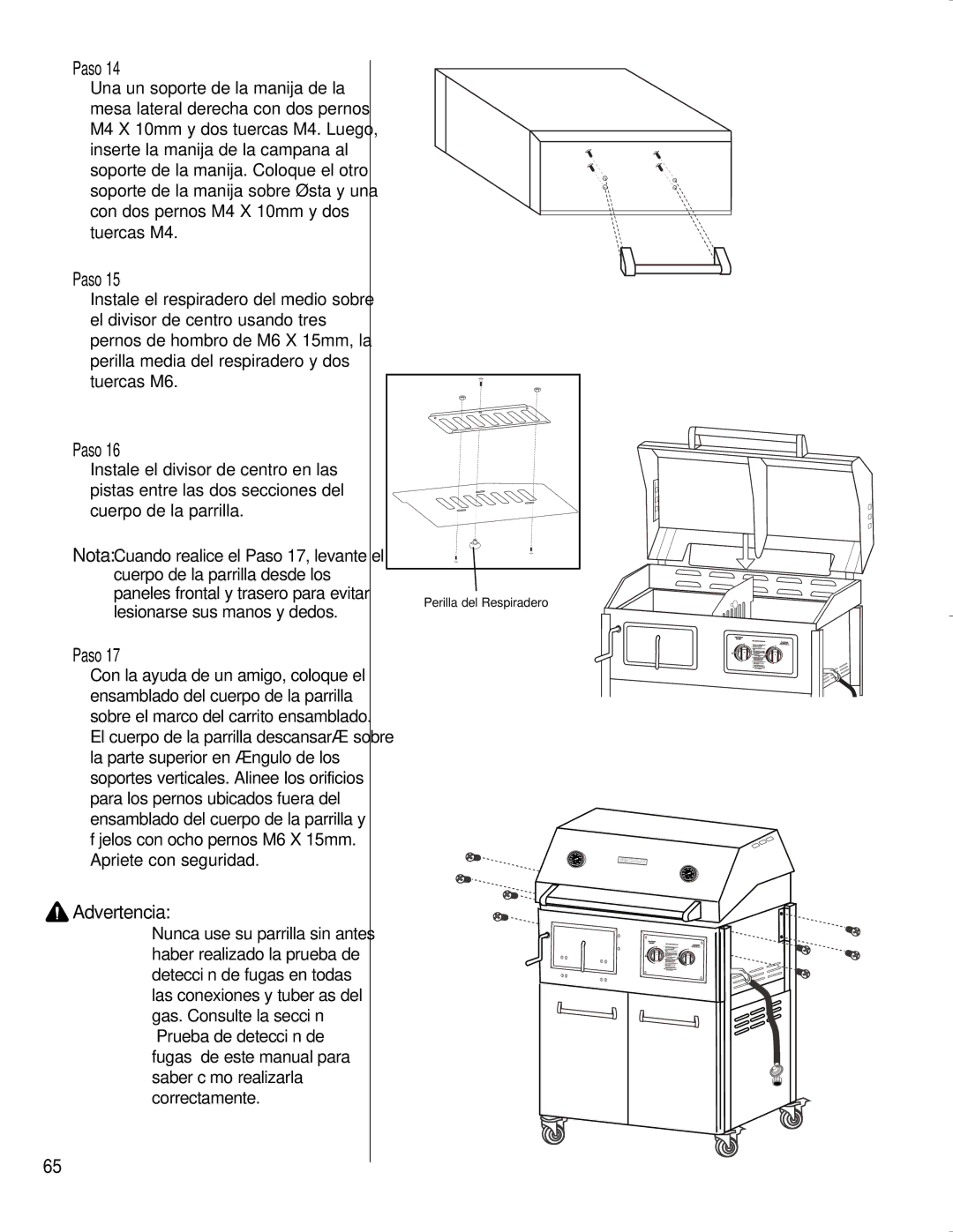 Brinkmann CHARCOAL SMOKER CHARCOAL GRILL owner manual Advertencia 