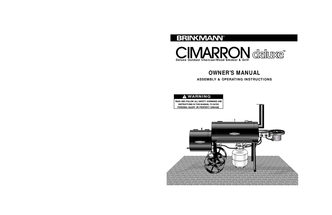 Brinkmann Charcoal Smoker owner manual Assembly & Operating Instructions 