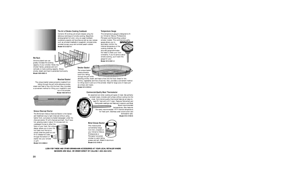 Brinkmann Charcoal Smoker owner manual Contains 40 exciting yet simple recipes using 