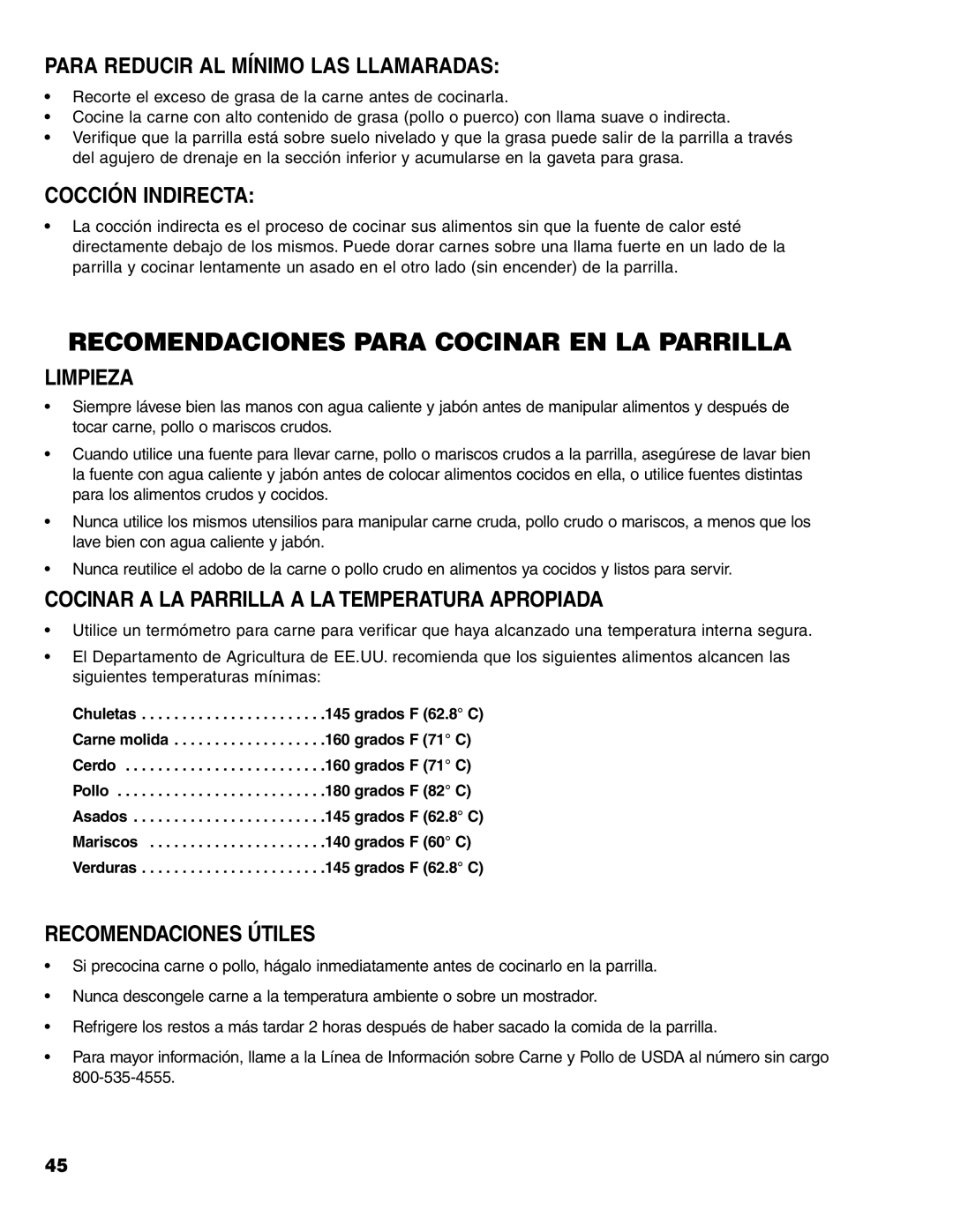 Brinkmann Charcoal/Gas Grill Para Reducir AL Mínimo LAS Llamaradas, Cocción Indirecta, Limpieza, Recomendaciones Útiles 