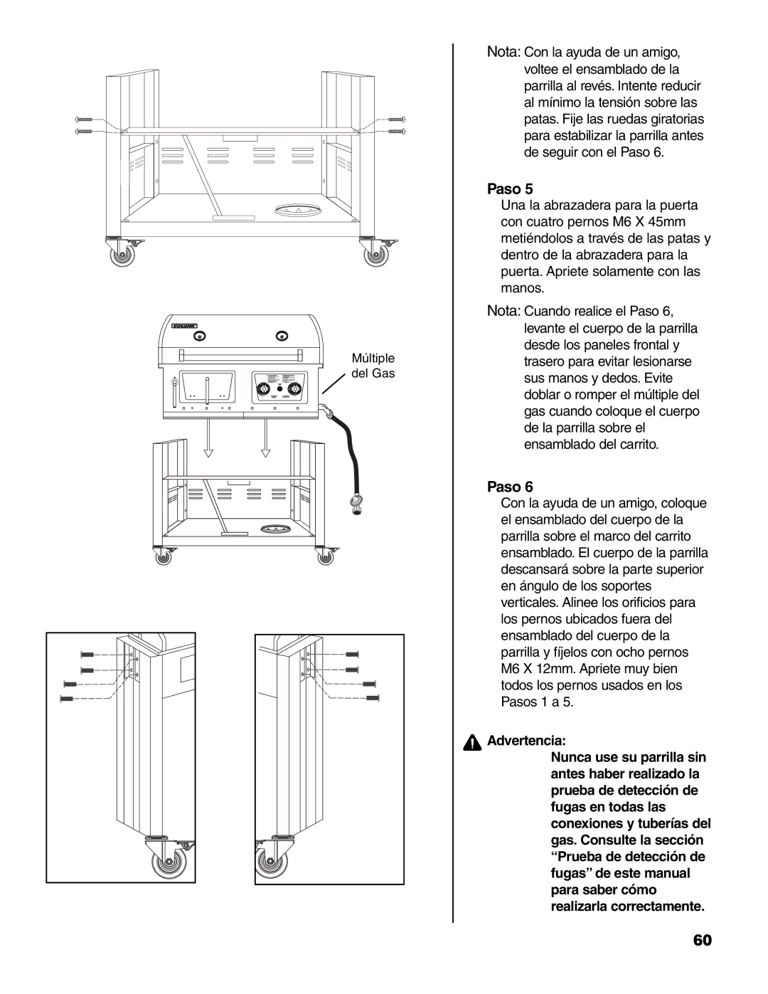 Brinkmann Charcoal/Gas Grill owner manual Advertencia 