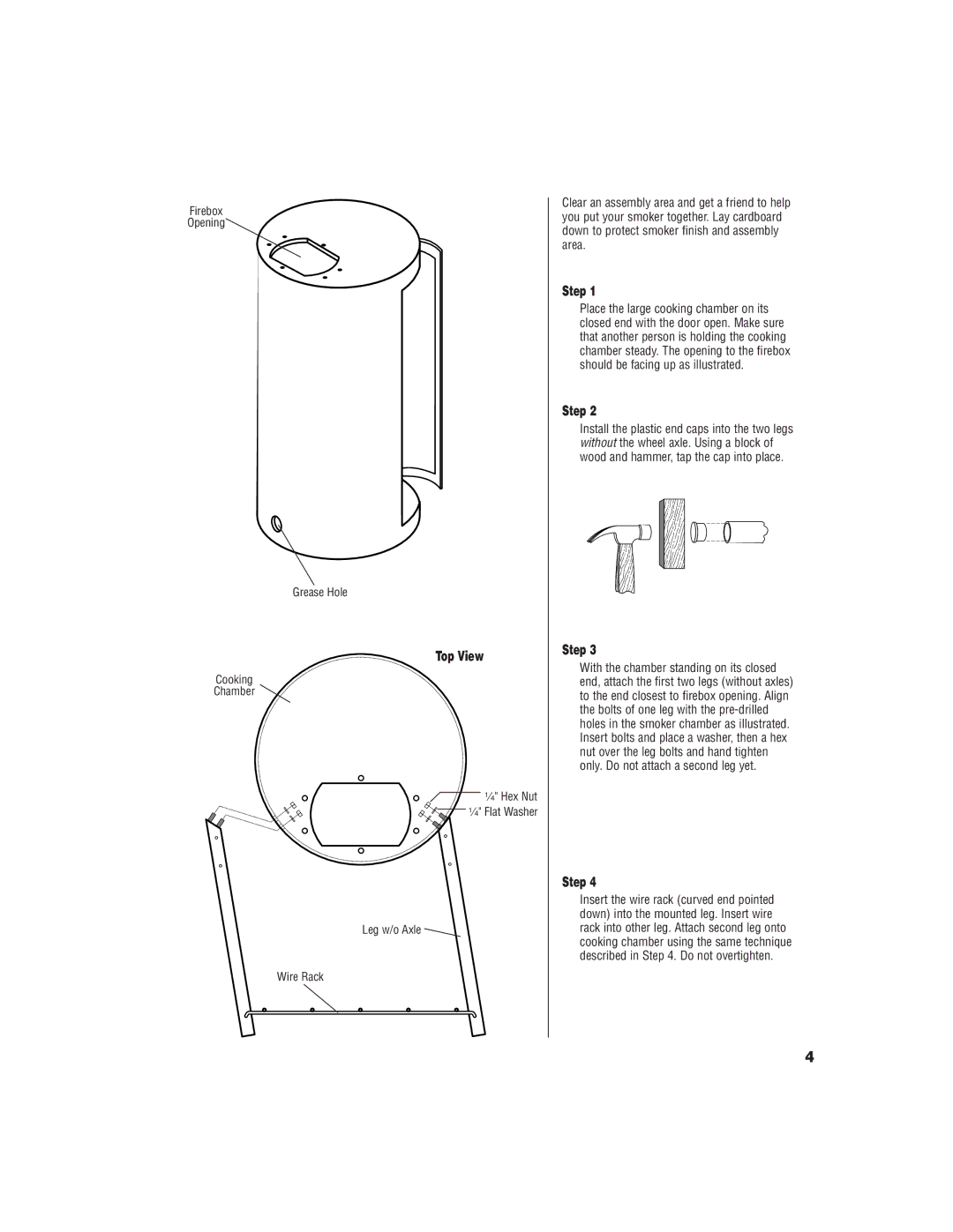 Brinkmann Charcoal/Wood Smoker owner manual Top View, Step 