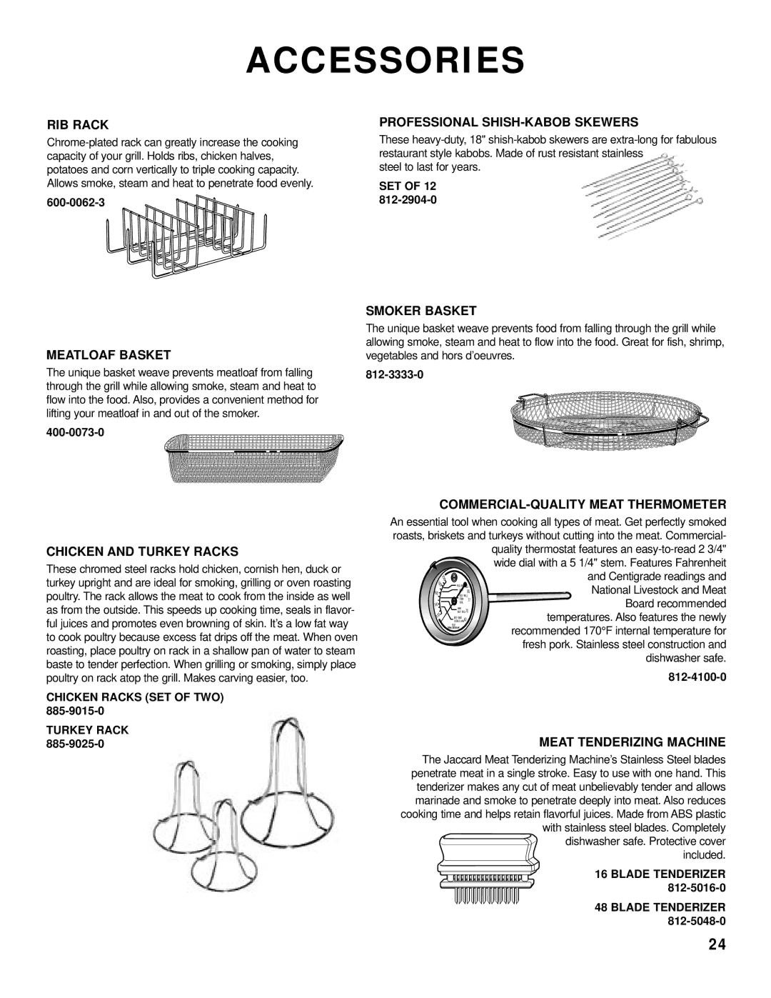 Brinkmann Gas Kettle Grill owner manual Accessories 