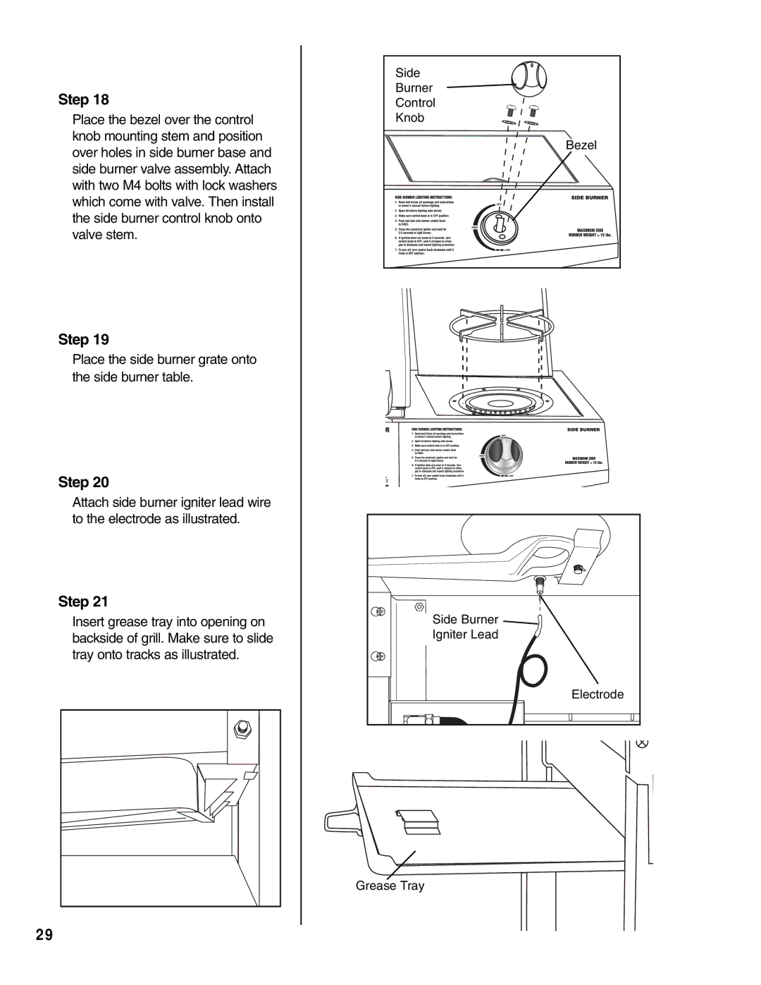 Brinkmann Gas Outdoor Grill owner manual Place the bezel over the control 