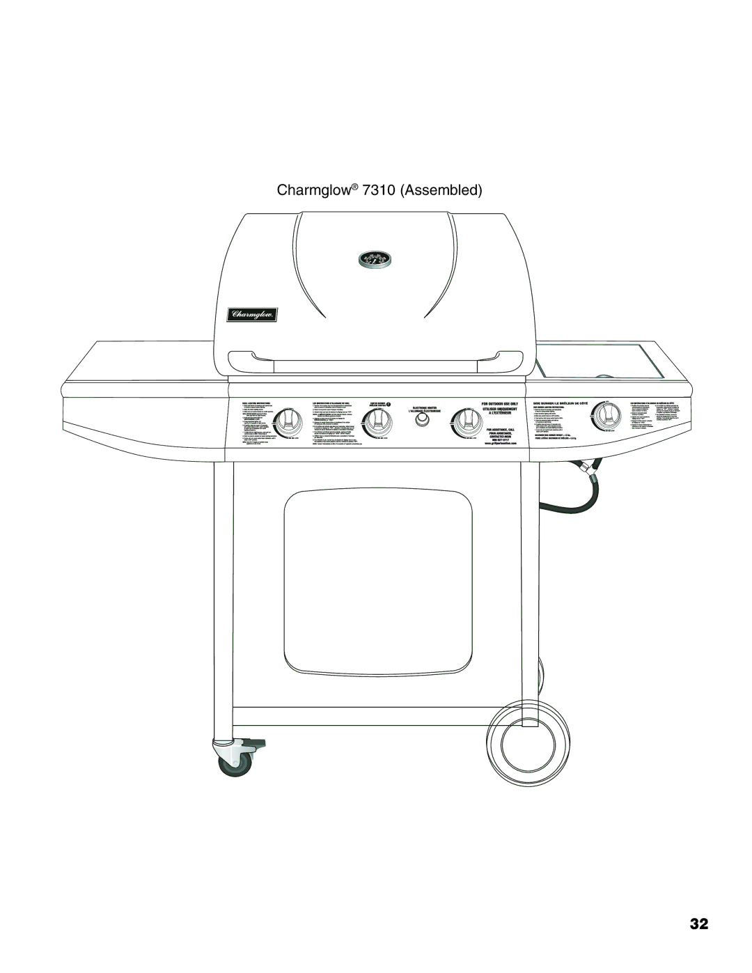 Brinkmann Gourmet Series owner manual Charmglow 7310 Assembled 