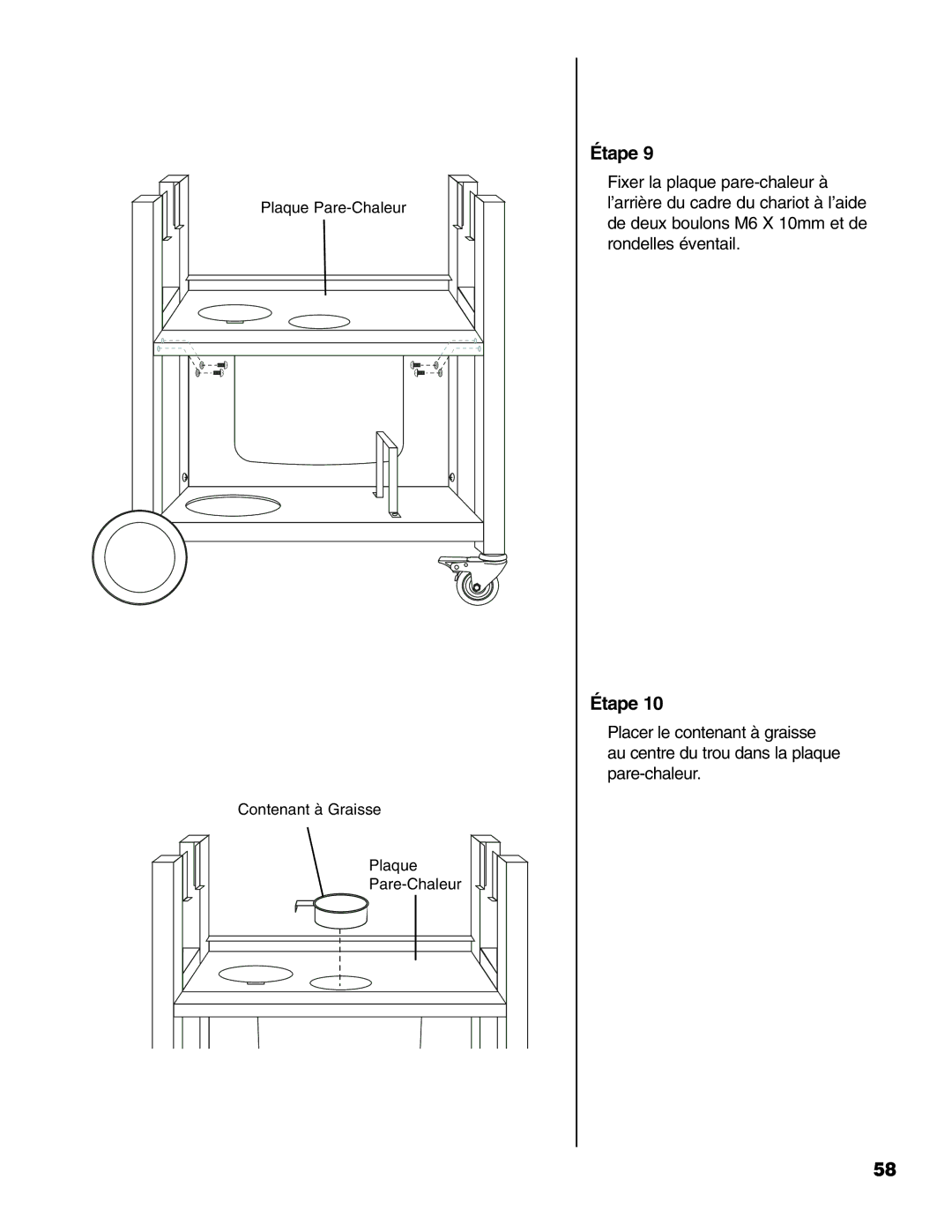 Brinkmann Gourmet Series owner manual Contenant à Graisse Plaque Pare-Chaleur 