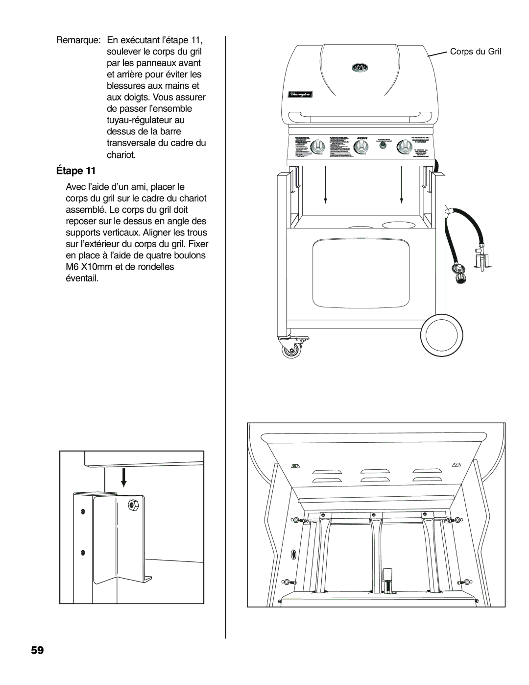 Brinkmann Gourmet Series owner manual Corps du Gril 