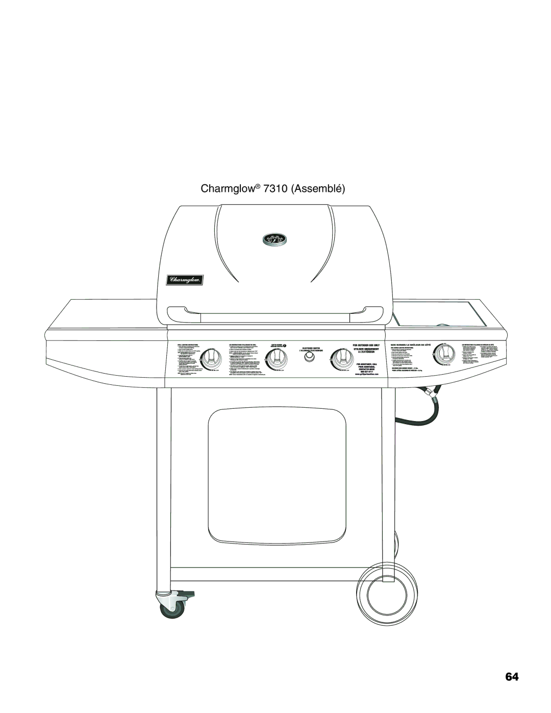 Brinkmann Gourmet Series owner manual Charmglow 7310 Assemblé 