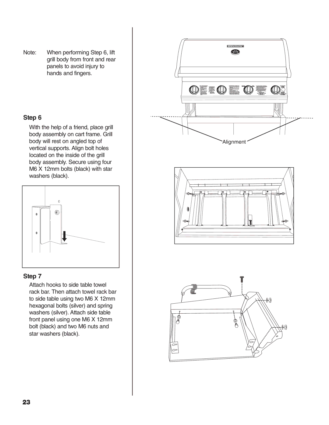 Brinkmann Heavy-Duty Natural Gas Grill owner manual Panels to avoid injury to 