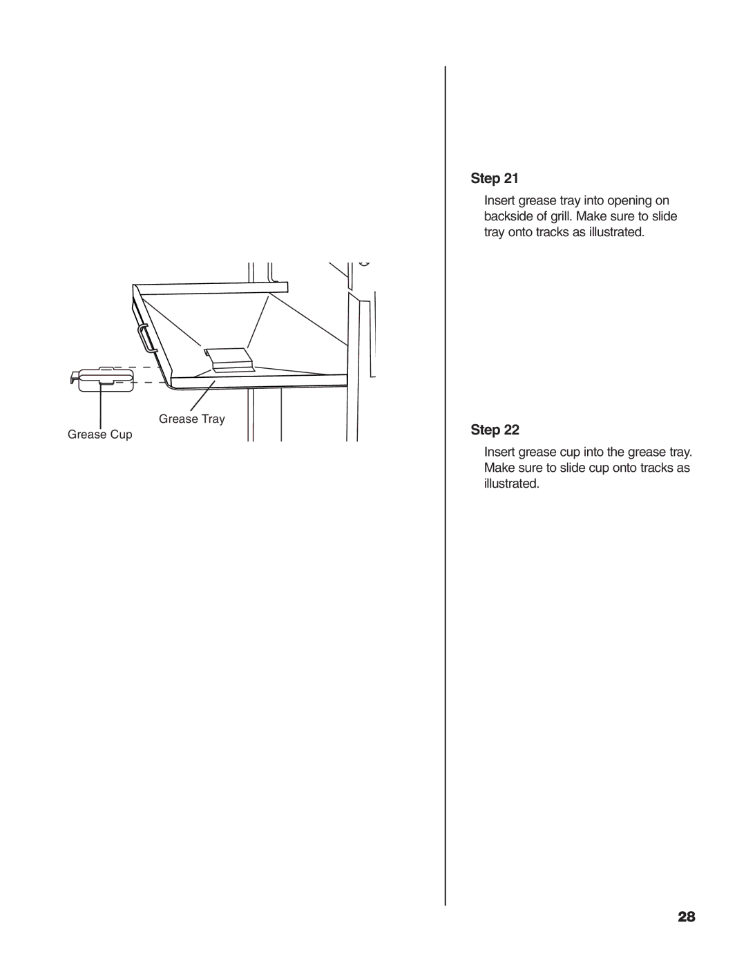 Brinkmann Heavy-Duty Natural Gas Grill owner manual Grease Tray Grease Cup 